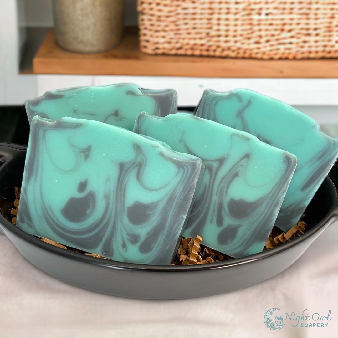Blue Lagoon | Cold Process Soap | Activated Charcoal + Organic Coconut Milk