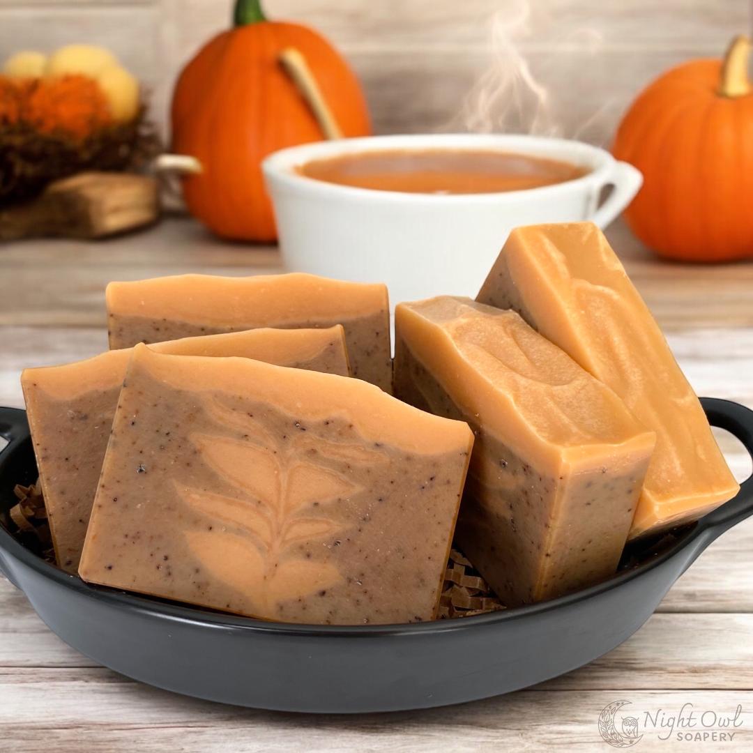 Pumpkin Spice Latte | Cold Process Soap | Coffee Grounds + Organic Coconut Milk