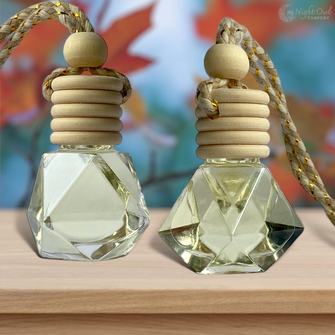 Car Air Freshener Diffuser | Hanging Glass Pendant Bottle | Seasonal Scents