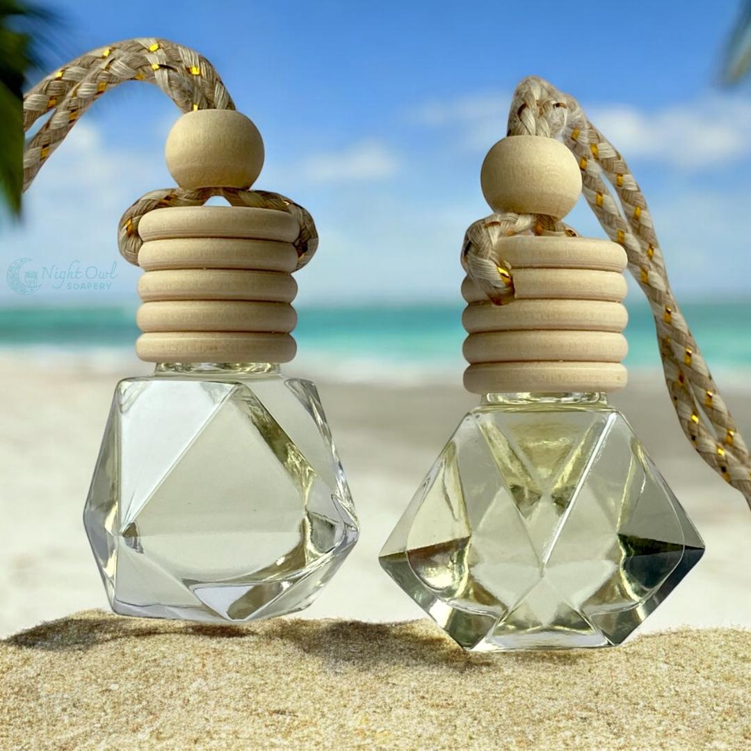 Car Air Freshener Diffuser | Hanging Glass Pendant Bottle | Seasonal Scents