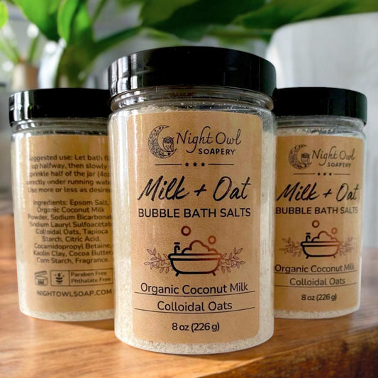 Milk & Oat | Bubble Bath Salt | Organic Coconut Milk + Colloidal Oats