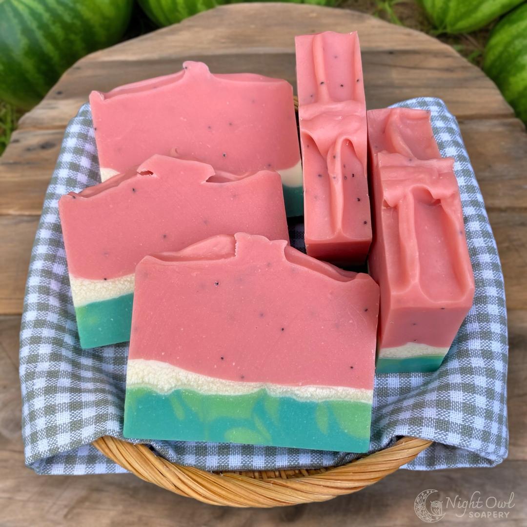 Watermelon | Cold Process Soap | Organic Coconut Milk + Poppy Seeds